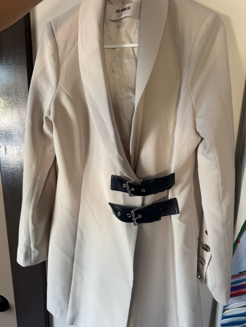 4th + Reckless Cream Blazer Dress